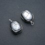 Silver-Wrapped Hematite Pendant, 30x22mm diameter+