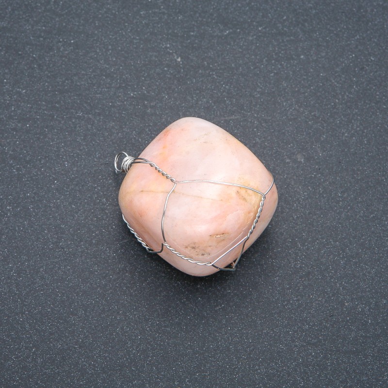 Silver-Wrapped Pendant with Natural Selenite, 40x28mm diameter +/- assorted sizes