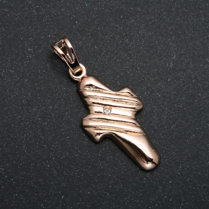 Xuping Pendant 18K Gold Plated Cross with white rhinestone, diameter 35x14mm+