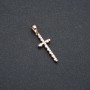 Xuping Pendant 18K Gold Plated Cross with white rhinestones, diameter 22x9mm+