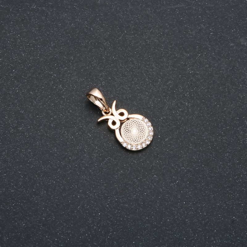 Xuping Pendant 18K Gold-Plated with White Rhinestones, 20x9mm diameter +