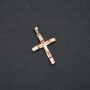 Xuping Pendant 18K Gold-Plated Cross with White Rhinestones, 35x21mm diameter +
