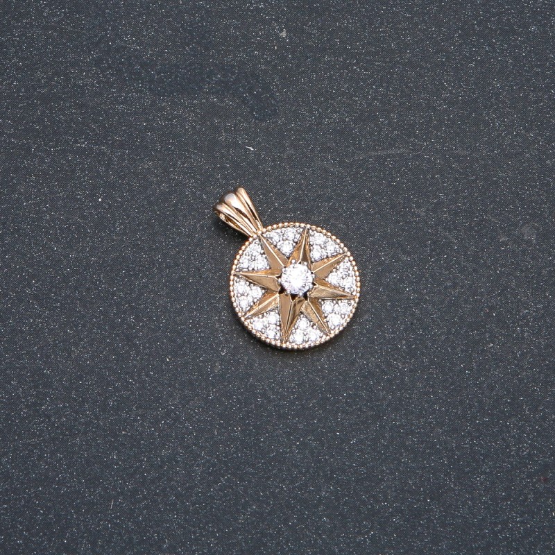 Xuping Pendant 18K Gold-Plated with White Rhinestones, 21x15mm diameter +