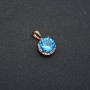 Xuping Pendant 18K Gold-Plated with Blue Crystal and White Rhinestones, 18x12mm diameter +