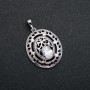 Xuping Pendant Rhodium with White Crystal, 29x19mm diameter +