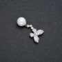 Xuping Pendant Rhodium with Pearl and White Rhinestones, 32x14mm diameter +