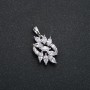 Xuping Pendant Rhodium with White Crystals, 22x12mm diameter +