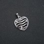 Xuping Pendant Rhodium Heart with White Rhinestones, 25x18mm diameter +