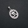 Xuping Rhodium Pendant with White Rhinestones, 24x15mm +