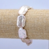 Bracelet on Elastic with Baroque Pearls, diameter 22x14mm+/-, length 18cm+