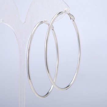 Xuping Hoop Earrings with Rhodium Plating, thickness 2.1mm +/-, diameter 51mm +