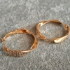 Xuping Hoop Earrings, 18K Gold Plated, with White Rhinestones, thickness 6mm +/-, diameter 30mm +
