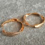 Xuping Hoop Earrings, 18K Gold Plated, with White Rhinestones, thickness 6mm +/-, diameter 30mm +