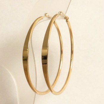 Xuping Hoop Earrings, 18K Gold Plated, thickness 2.5-4.5mm +/-, diameter 64mm +