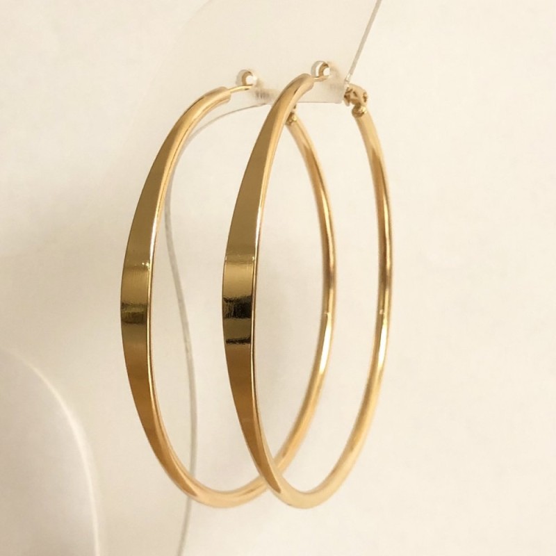 Xuping Hoop Earrings, 18K Gold Plated, thickness 2.5-4.5mm +/-, diameter 64mm +