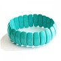 Elasticated bracelet, green Turquoise with veining, rectangular stones 22×8mm +