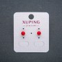 Xuping Stud Earrings 18K Gold-Plated with Red Bead, Diameter 5mm +