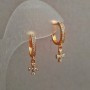 Xuping Earrings 18K Gold Plated with White Stones, length 24mm +
