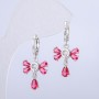 Xuping Rhodium Earrings with Raspberry Crystals, diameter 14mm + -, thickness 28mm +