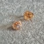 Xuping Stud Earrings 18K Gold Plated with White Crystal, diameter 6.5mm +