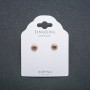 Xuping Stud Earrings 18K Gold Plated with Grey Crystal, diameter 6.5mm +