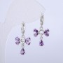 Xuping Rhodium Earrings with Lilac Crystals, diameter 14mm +/-, thickness 28mm +