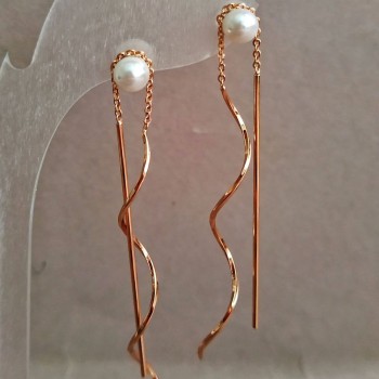 Xuping Earrings 18K Gold Plated with Bead, length 60mm +