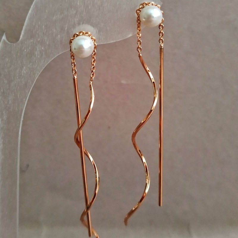 Xuping Earrings 18K Gold Plated with Bead, length 60mm +