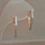 Xuping Earrings, 18K Gold Plated with White Rhinestones, diameter 22x2mm +