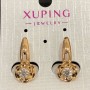 Xuping Earrings 18K Gold Plated with White Crystal, diameter 22x10mm +