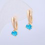 Xuping Earrings 18K Gold Plated with Light Blue Crystal, diameter 22x8mm +