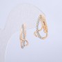 Xuping Earrings 18K Gold Plated with White Rhinestones, diameter 21x10mm +