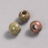 Pandora-Style Bead, Natural Unakite Jasper, 12x10mm, hole diameter 5mm +