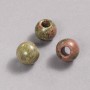 Pandora-Style Bead, Natural Unakite Jasper, 12x10mm, hole diameter 5mm +