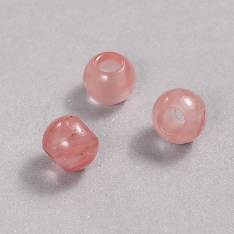 Pandora-Style Bead, Natural Watermelon Tourmaline, 12x10mm, hole diameter 5mm +