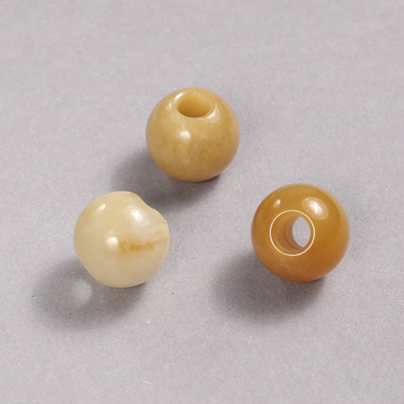 Pandora Bead Natural Stone Yellow Agate 14x12mm + -, hole diameter 5.5mm +