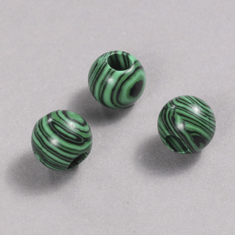 Pandora Bead Malachite 16x14mm + -, hole diameter 5.5mm +