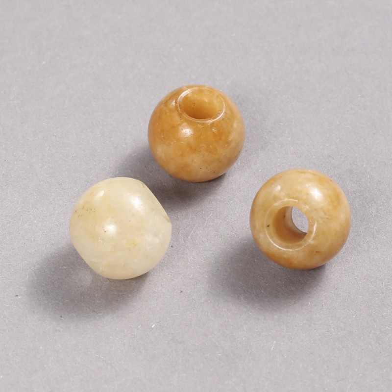 Pandora Bead Natural Stone Yellow Agate 16x14mm + -, hole diameter 5.5mm +