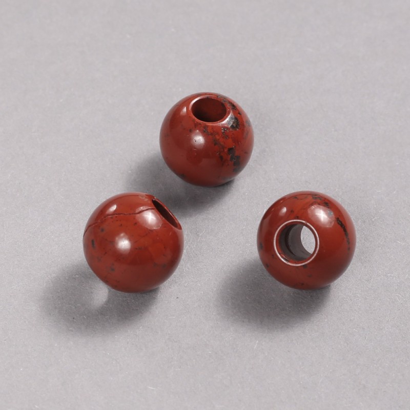 Pandora Bead Natural Stone Red Jasper 16x14mm + -, hole diameter 5.5mm +