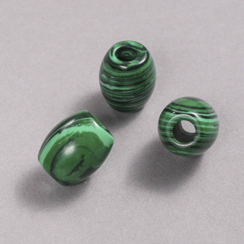 Pandora Bead Malachite 16.5x15.5mm + -, hole diameter 5.5mm +