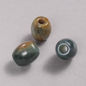 Pandora Bead made from Green Serpentine (Jasper) natural stone 16.5x15.5mm + -, hole diameter 5.5mm +