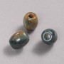 Pandora Bead made from Green Serpentine (Jasper) natural stone 16.5x15.5mm + -, hole diameter 5.5mm +
