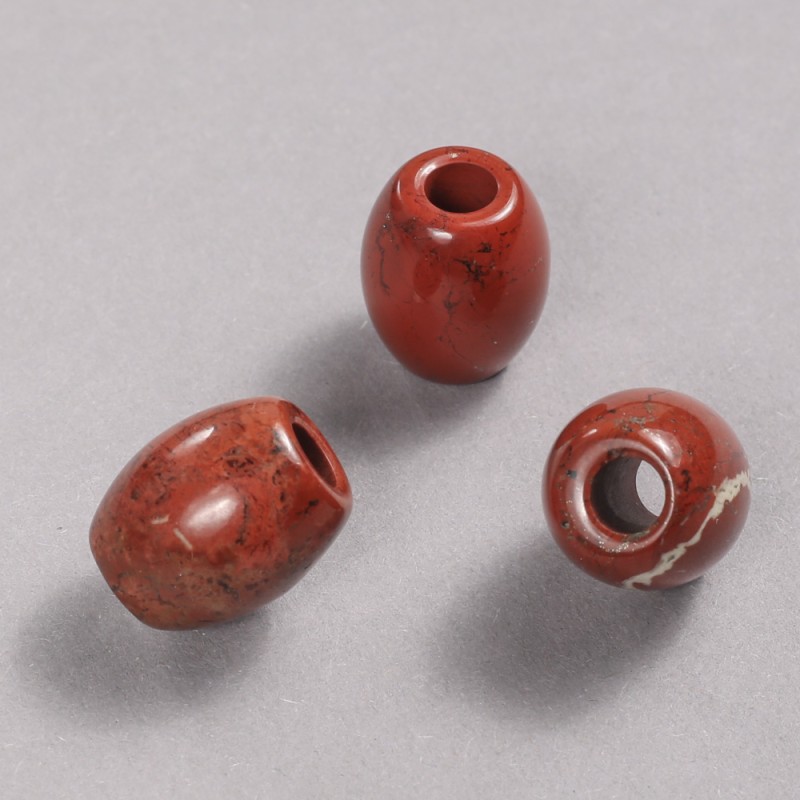 Pandora Bead Natural Stone Red Jasper 16.5x15.5mm +/-, hole diameter 5.5mm+
