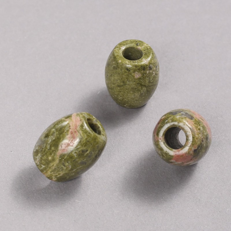 Pandora Bead Natural Stone Unakite Jasper 16.5x15.5mm +/-, hole diameter 5.5mm+