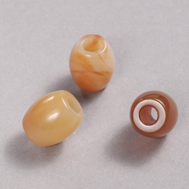 Pandora Bead Natural Stone Carnelian 16.5x15.5mm +/-, hole diameter 5.5mm+