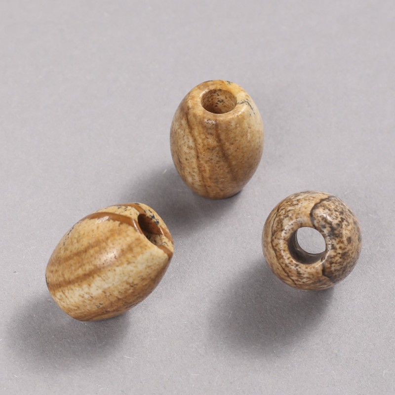 Pandora Bead Natural Stone Picture Jasper 16.5x15.5mm +/-, hole diameter 5.5mm+
