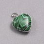 Malachite Heart Pendant in Silver-Tone Setting, 26x26mm diameter+