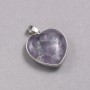 Heart Pendant in Silver-Tone Setting, Natural Amethyst, 26x26mm+