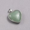 Jade Heart Pendant in Silver-Tone Setting, 26x26mm diameter+