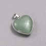 Jade Heart Pendant in Silver-Tone Setting, 26x26mm diameter+